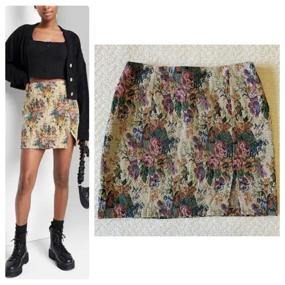 Wild Fable Floral Jacquard Mini Skirt